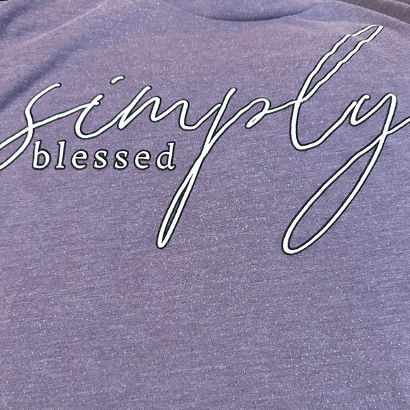 Love in Faith Simply Blessed Purple Heathered T-Shirt - Picture 5 of 6